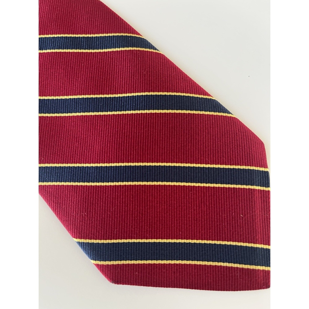 Brooks Brothers 346 Silk USA Made Woven Italy Neck Tie Burgundy Striped 58" REPP